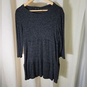 Max + Ash Marled Blue Knit Women's Tunic